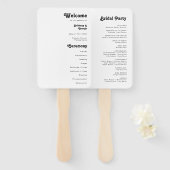 Modernes Retro-Hochzeitsprogramm Hand Fan Fächer (Vorne und Hinten)