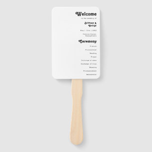 Modernes Retro-Hochzeitsprogramm Hand Fan Fächer