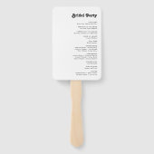 Modernes Retro-Hochzeitsprogramm Hand Fan Fächer (Rückseite)