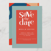 Modernes Retro Hotel Colorado Save The Date (Vorne/Hinten)