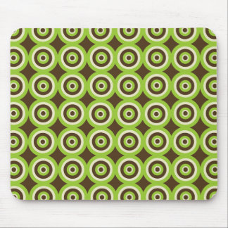 Modernes Retro Kreis-Grün u. Brown Mousepad