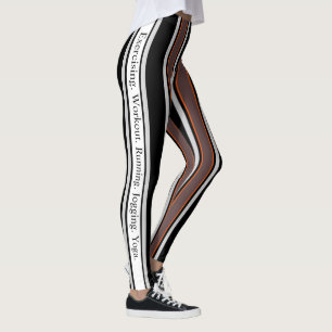 Modernes Retro l Personalisierte text l Streifen l Leggings