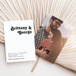 Modernes Retro-Letter Lässiges Foto Monogramm Einladung