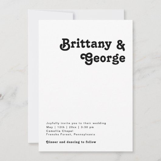 Modernes Retro-Letter Lässiges Foto Monogramm Einladung (Vorderseite)