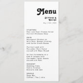 Modernes Retro Lettering-Dinner-Menü Menükarte (Vorderseite)