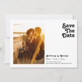 Modernes Retro Letting Foto Horizontal Save The Date (Vorderseite)