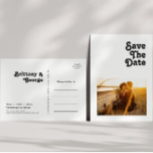 Modernes Retro Letting Foto Save the Date einladen Einladungspostkarte
