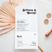 Modernes Retro Letting Siegel und Senden All In One Einladung