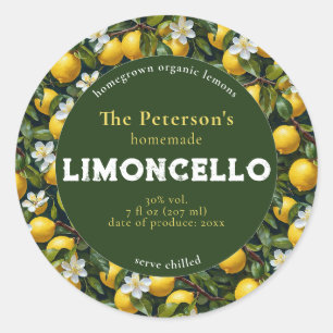 Modernes Retro Limoncello Getränk Label Runder Aufkleber