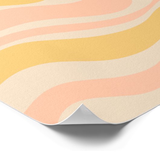 Modernes Retro Liquid Swirl Abstraktes Muster Past Poster (Ecke)