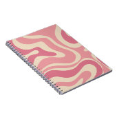 Modernes Retro Liquid Swirl Abstraktes Muster Pink Notizblock (Rechte Seite)