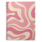 Modernes Retro Liquid Swirl Abstraktes Muster Pink Notizblock (Vorderseite)