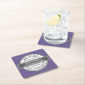 Modernes Retro Logo, das Save the Date Untersetzer (Vor Ort)