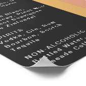 Modernes Retro-Menü der 70er Jahre Poster (Ecke)