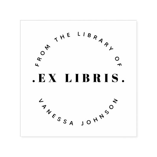 Modernes Retro Minimaler Individuelle Name Ex Libr Permastempel (Design)