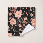 Modernes Retro mit stilvollem Drehbuch l Black flo Badhandtuch Set (Waschlappen)