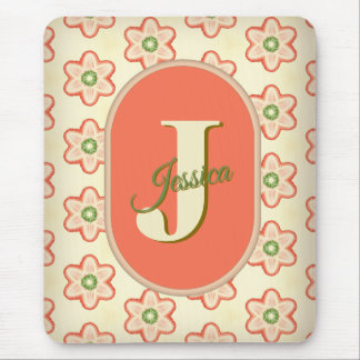 Modernes Retro Monogram Mousepad individuell anpas