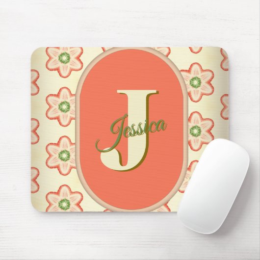 Modernes Retro Monogram Mousepad individuell anpas (Mit Mouse)