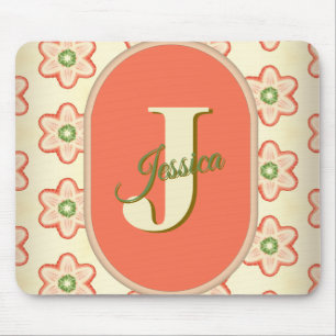Modernes Retro Monogram Mousepad individuell anpas