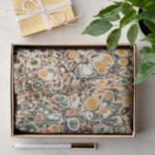 Modernes Retro-Muster aus Abstraktem, gelbem Marmo Seidenpapier (Geschenk)