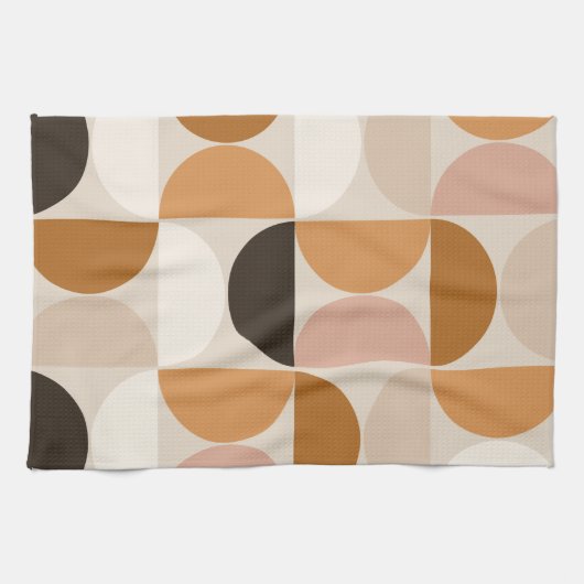 Modernes Retro-Muster aus dem Mittelalter - braune Geschirrtuch (Horizontal)