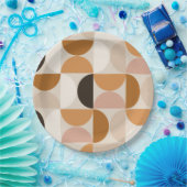 Modernes Retro-Muster aus dem Mittelalter - braune Pappteller (Party)