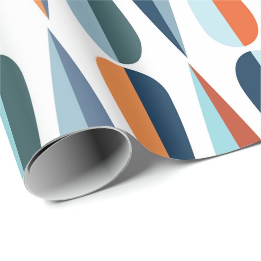 Modernes Retro-Muster aus der Mitte des Jahrhunder Geschenkpapier (Rolleneckpunkt)