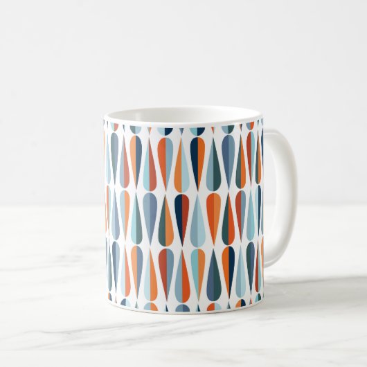 Modernes Retro-Muster aus der Mitte des Jahrhunder Kaffeetasse (VorderseiteRechts)