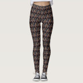 Modernes Retro-Muster braun Leggings (Vorderseite)