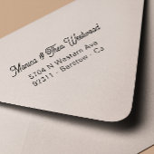 Modernes Retro Name & Anschrift Hochzeit Permastempel