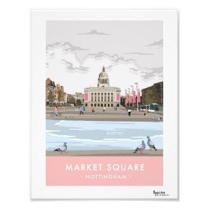 Modernes Retro Nottingham City Centre Poster