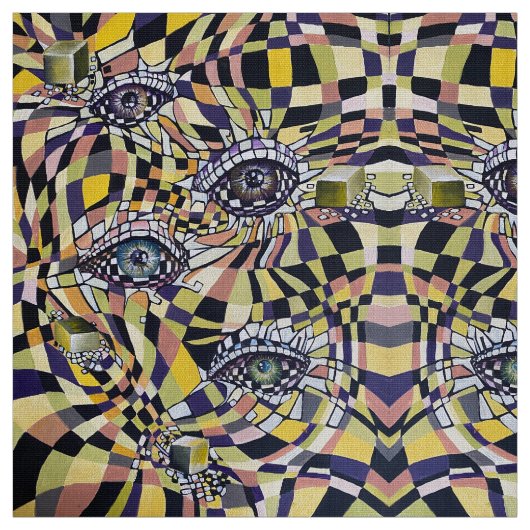 Modernes Retro Oculus 80er 90er Artwork Stoff (Muster)