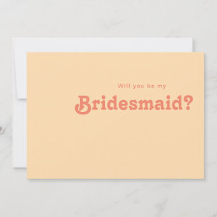 Modernes Retro   Orange Bridesmaid Vorschlagskarte Einladung