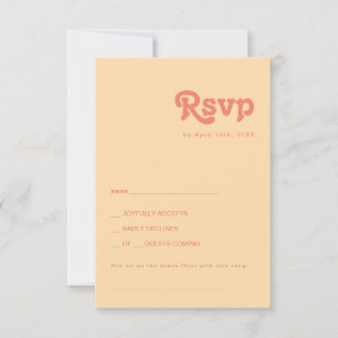 Modernes Retro Orange Cream Song Request RSVP Ca Karte