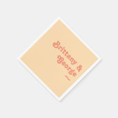 Modernes Retro | Orange Cream Wedding Napkins Serviette (Ecke)