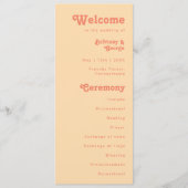 Modernes Retro | Orange Cream Wedding Program Programm (Vorderseite)