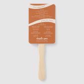 Modernes Retro Orange Hochzeitsprogramm Fächer (Rückseite)