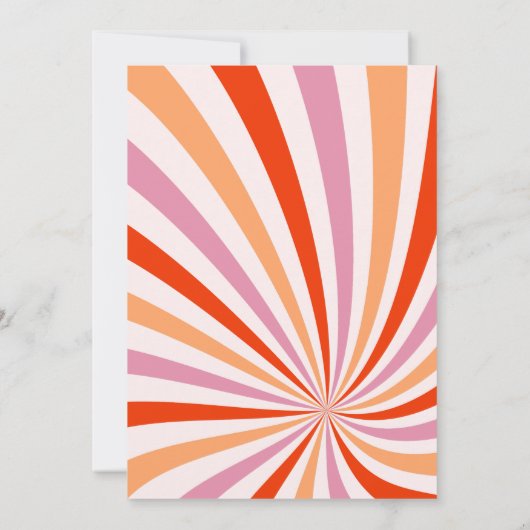 Modernes Retro Orange Terracotta 70er Wedding Einladung (Rückseite)