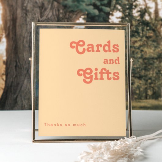 Modernes Retro | Orangefarbene Cremekarten und Ges Poster