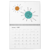 Modernes Retro Original Kunst des Mittelalters Kalender (Jan 2027)