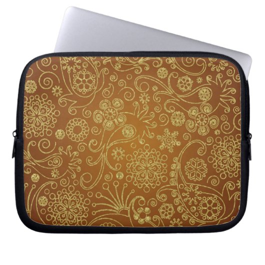 Modernes Retro Paisley Nahtloses Muster Laptopschutzhülle (Vorderseite)