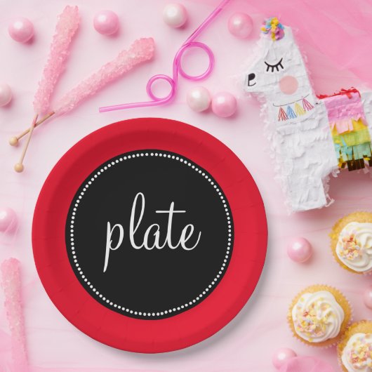 Modernes Retro personalisiertes kundenspezifisches Pappteller (Party)