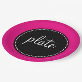 Modernes Retro personalisiertes kundenspezifisches Pappteller (Schrägansicht)