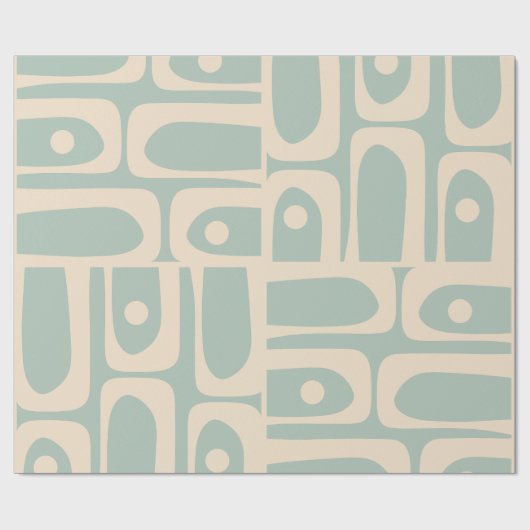 Modernes Retro Piquet Light Celadon Blue Geschenkpapier (Flach)