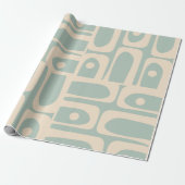 Modernes Retro Piquet Light Celadon Blue Geschenkpapier (Ungerollt)