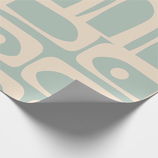 Modernes Retro Piquet Light Celadon Blue Geschenkpapier (Ecke)
