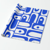 Modernes Retro Piquet Royal Blue Pattern Mitte des Geschenkpapier (Ungerollt)