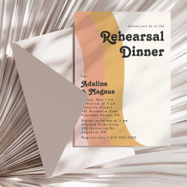 Modernes Retro-Probe-Dinner der 70er Jahre Einladung