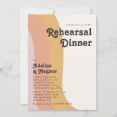 Modernes Retro-Probe-Dinner der 70er Jahre Einladung (Vorderseite)