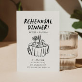 Modernes Retro Probe Dinner Illustriert Einladung